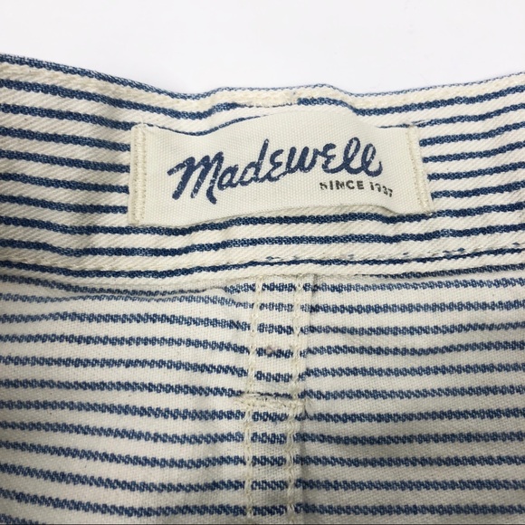 Madewell Distressed Railroad Striped Shorts - Picture 3 of 8